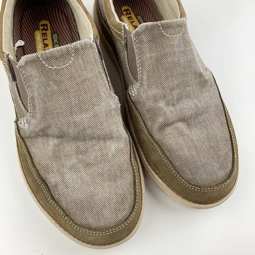 Skechers Landen Steller Loafers Casual Slip On Brown Comfort Shoes Men's 8